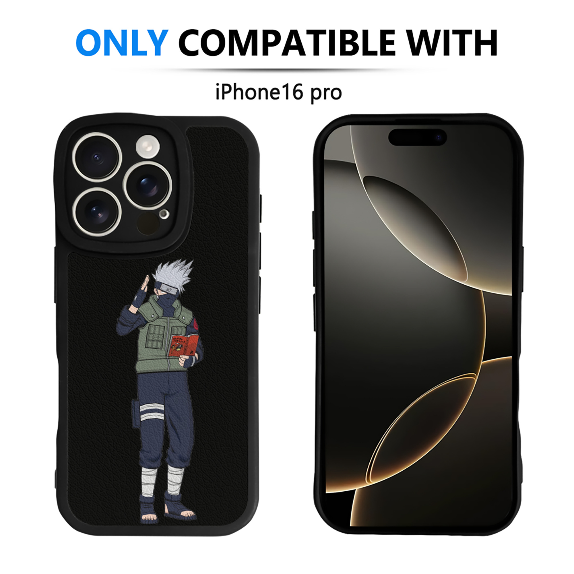 （画像用） NARUTO -ナルト- はたけ カカシ Hatake Kakashi 【iPhone 16シリーズ対応】シリコンスマホケース（レザー調） 材質：シリコン